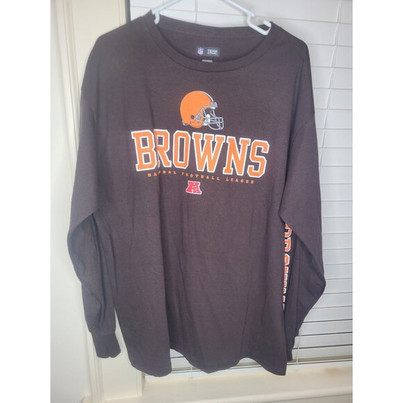 NFL Cleveland Browns Foorball Long Sleeve Shirt Team Apparel Men's Lrg - Picture 1 of 6